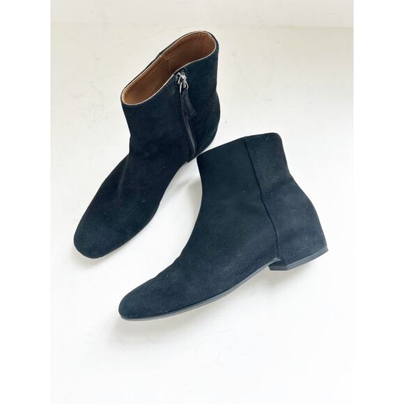AQUATALIA Ulyssa Waterproof Blue Suede Ankle Boots With Hidden Wedge - Black 8.5 - Picture 1 of 8